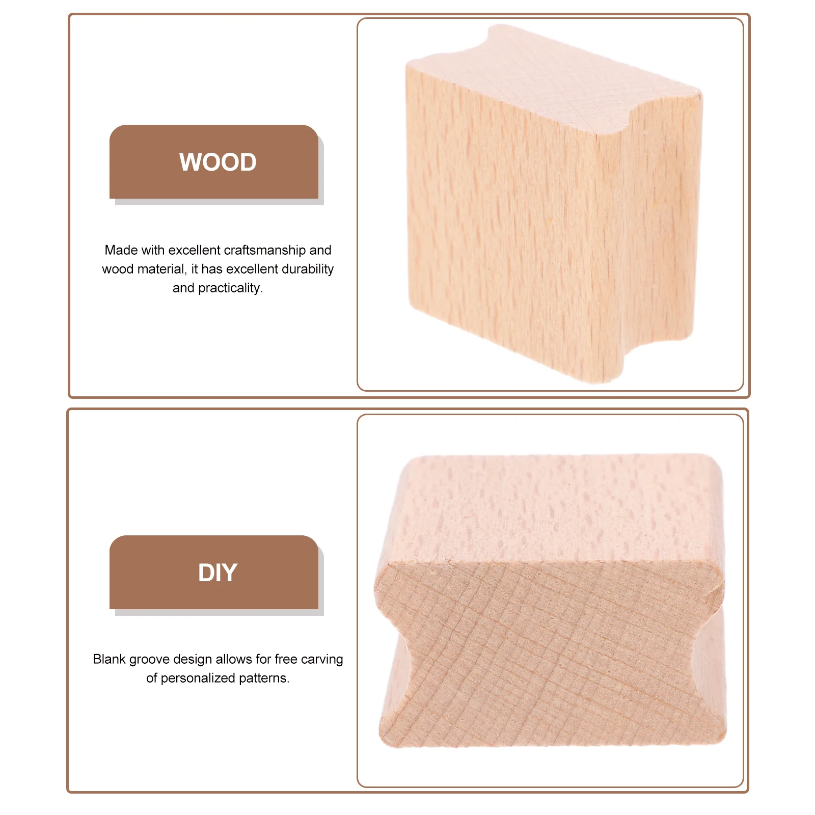 10pcs Wooden Stamps Seal Creative Seal Stamps Blank Carving Use Wood Stamper