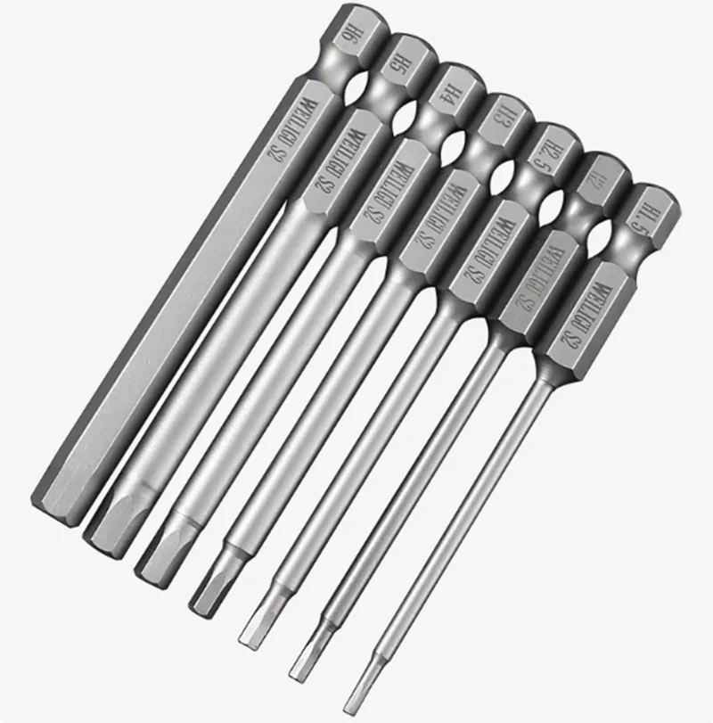100mm 1/4 Pneumatic Screwdriver Nozzle 6.3mm Round Shank Nut 6 Square Head Wrench Hexagonal Electric Drill Tool Set
