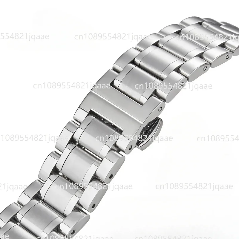 Strap Steel Strap Men's Original Elegant Solid Stainless Steel Steel Butterfly Clasp Watch Chain Printed Have Logo