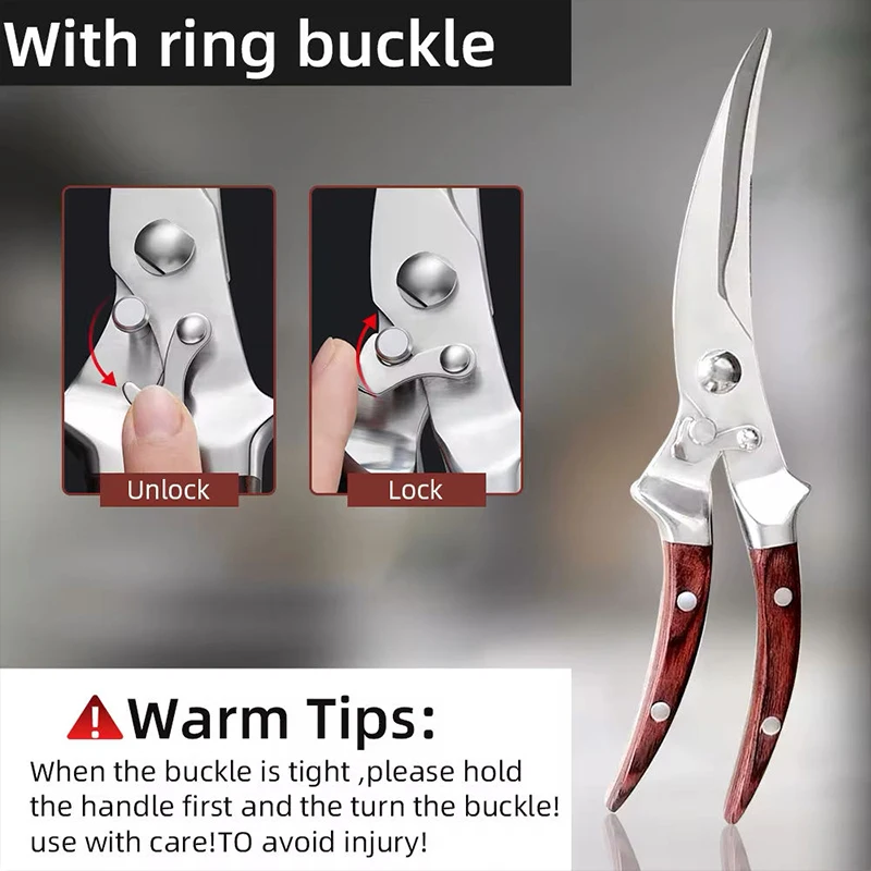 Multipurpose Strong Scissors High Stainless Steel Chicken Ultra Sharp Scissors Fish Chicken Bone Scissors Kitchen Tools