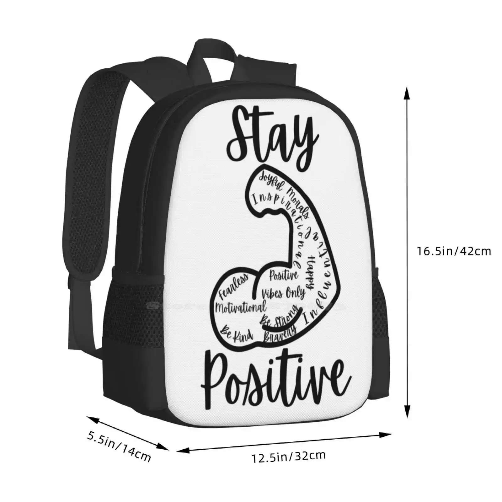 Mochilas para adolescentes escolares, meninas viagem sacos, citação inspirada, provérbios inspirados, ficar forte e positivo