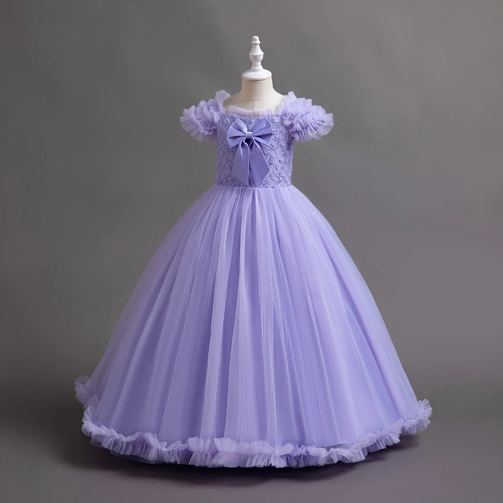 

Girls Party Dress 4 Colors 110cm-160cm Kid Princess Dresses Pink Wedding Birthday Ball Gown Elegant Costumes
