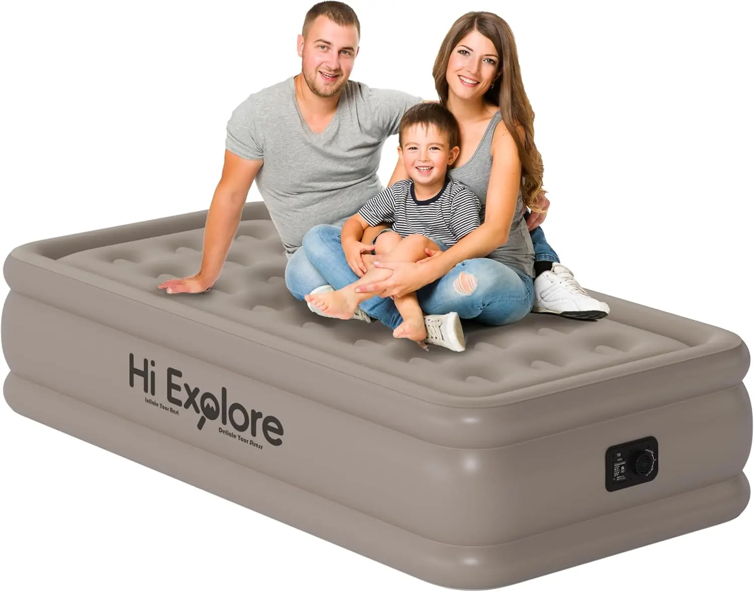 

Air Mattr Twin With Built In Pump Raised, Comfort Plush Self Inflating Mattress, Inflatable Blow Up Mattress, Portable Airbed