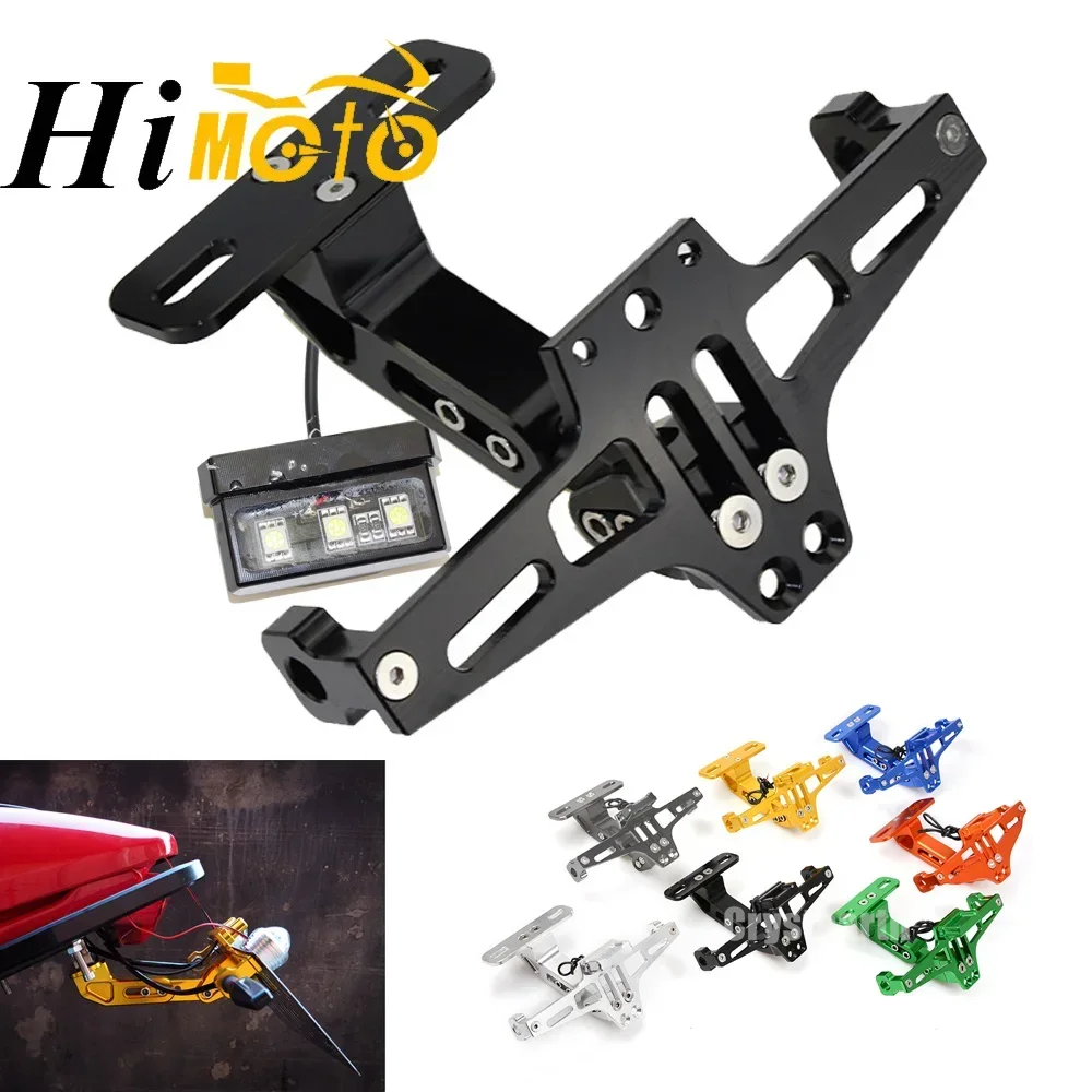 Motorcycle Rear License Plate Mount Holder Turn Signal Light Fit For KTM Duke RC 125 200 390 690 SMC 1290 Yamaha Tmax 530 500 R6