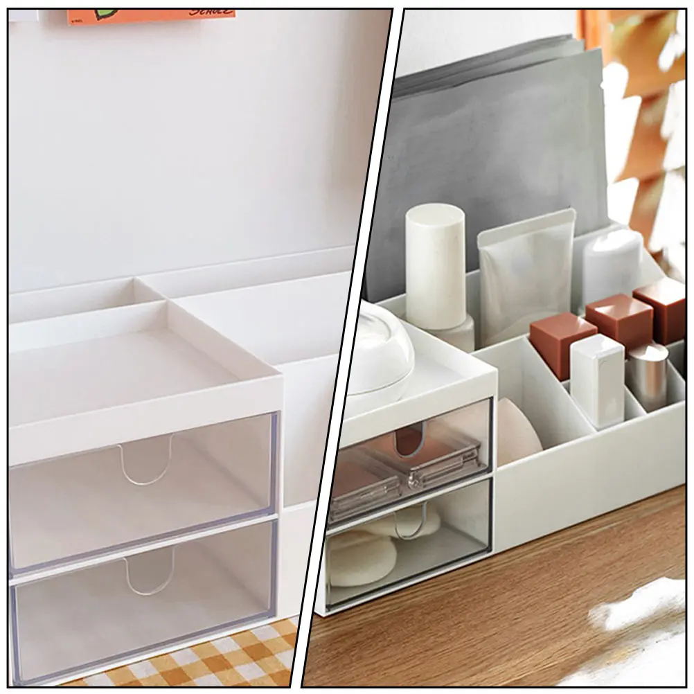 

Cosmetics Organizer Large Capacity Storage Case Desktop Dressing Table Organizing Divided Drawer Box For Women Jewelry Sundries