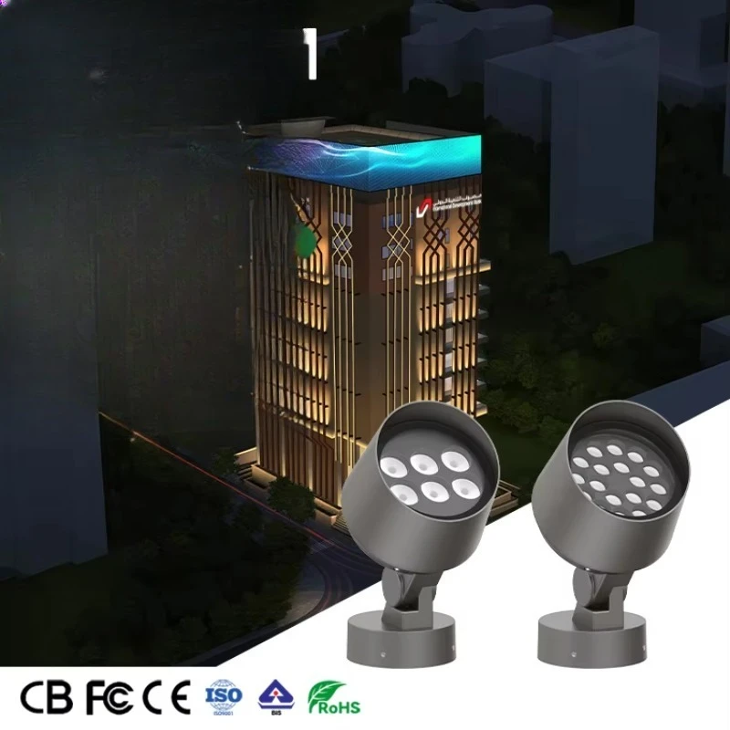 IP65 36W/48W 85-265V Certified LED Landscape Lighting Projected Floodlights Architectural Square Pillar Lights and Tree Lights