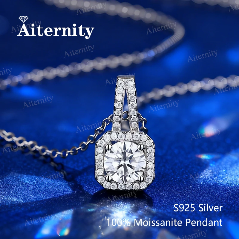 Colar de Moissanite Quadrado d - Charm Necklace Dainty avaliação e preço
