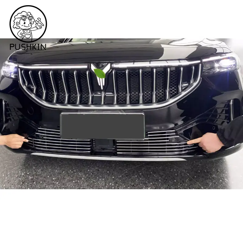 For Voyah FREE 2021-2024 Front Lower Grill Cover Trims Accessories Car Lower Mesh Grill Grille Cover Trim Aluminum Alloy