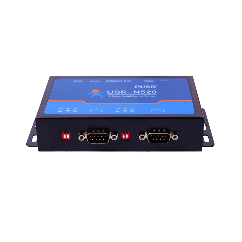 USR-N520 Serial Port Communication Server 2 Ports RS232/485/422 To Ethernet Converter Networking