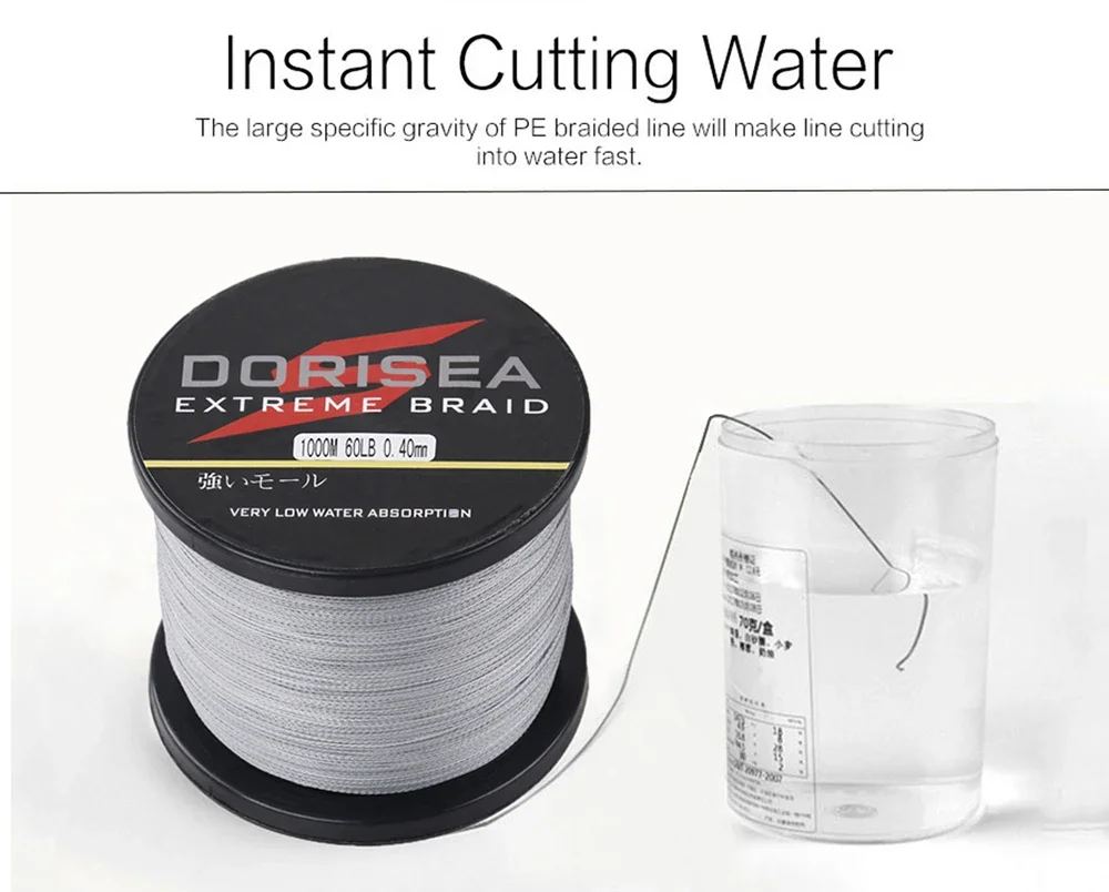 DORISEA X4 300M 6LB-100LB PE Extreme Multifilament Braided Fishing Line Fish Wire Pesca