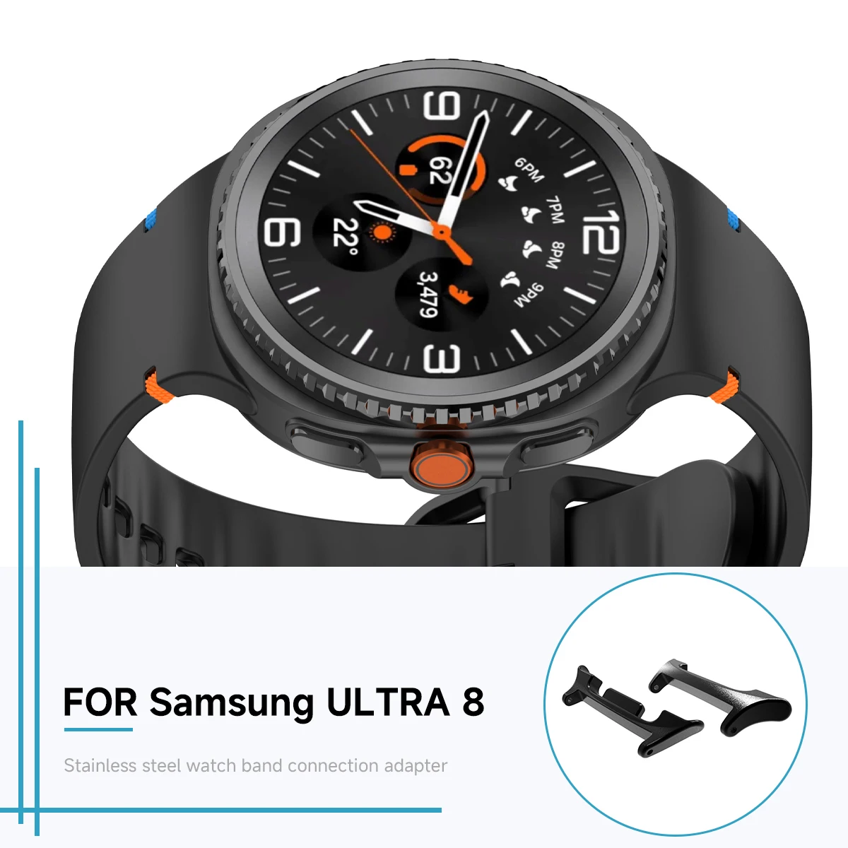 1 пара адаптеров для Samsung Galaxy Watch 8 40 мм 44 мм/8Classic 22 мм металлический разъем из цинкового сплава для Galaxy Watch Ultra2, аксессуары