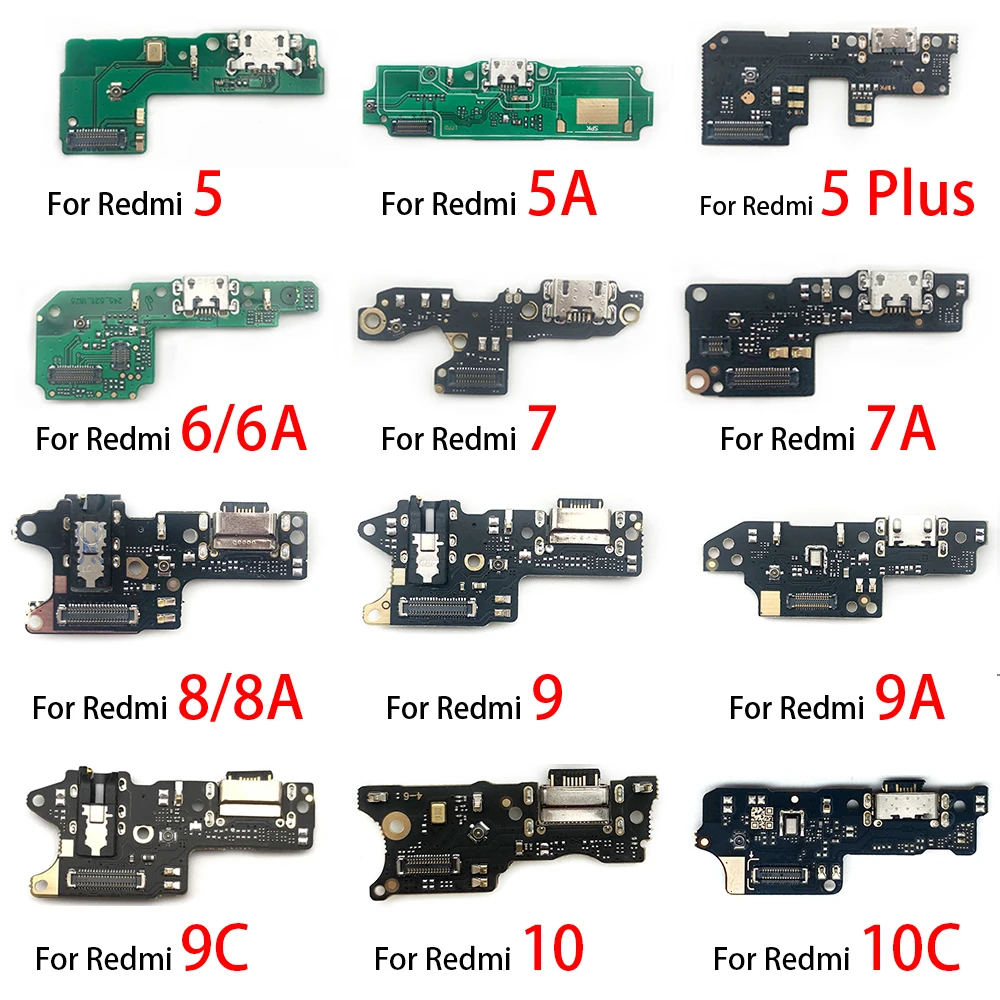 USB Charging Port Micro Dock Connector Board Flex Cable For Xiaomi Redmi 9T 9A 9C 10 10C Pro 10A 4A 4X 4 5 5A 6 6A 7 7A 8 8A 9 9