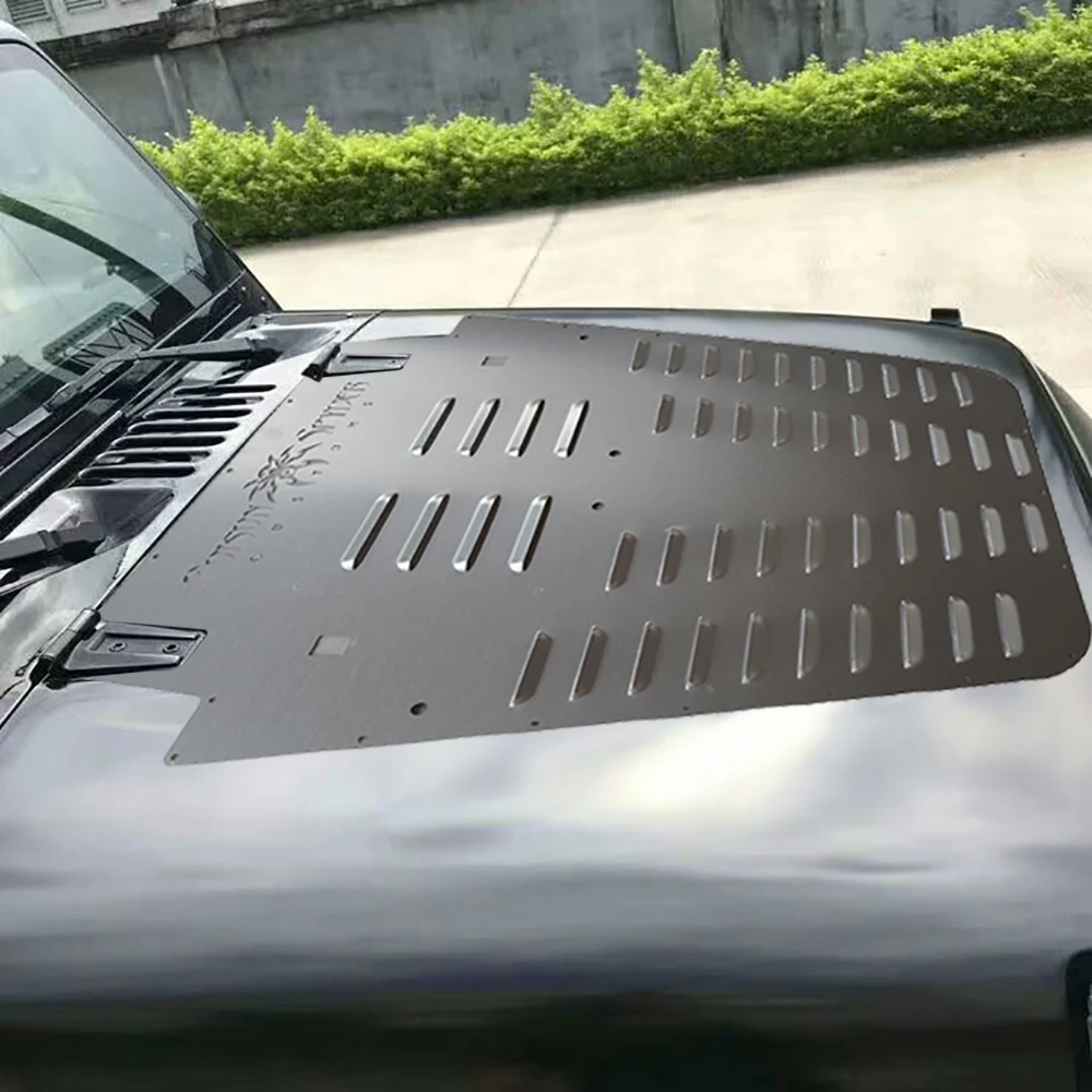 

Lantsun J150 Aluminum Hood Louver Cover Trims Protector Engine Vent Insert for Jeep for Wrangler JK07-17, 1PC