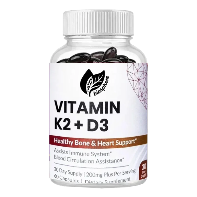 

Vitamin K2 MK7 Capsule 100 Micrograms+Vitamin D3 5000 International Units (125 Micrograms) Bone and Immune Health Support