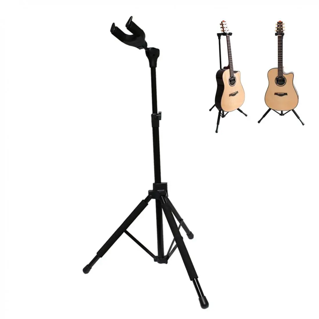 

Gravity Lock Folding Upright Guitar Floor Stand for Acoustic Classical Electric Guitars Bass, Height Adjustable Guitar Stand