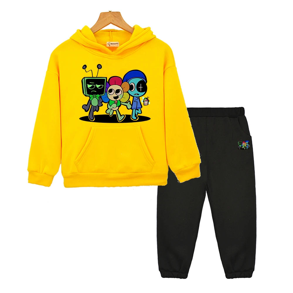 Dandys World anime hoodie Fleece sweatshirt Cartoon jacket 2pcs pullover+Pant kids boutique clothes boy girls Sports Hooded Sets