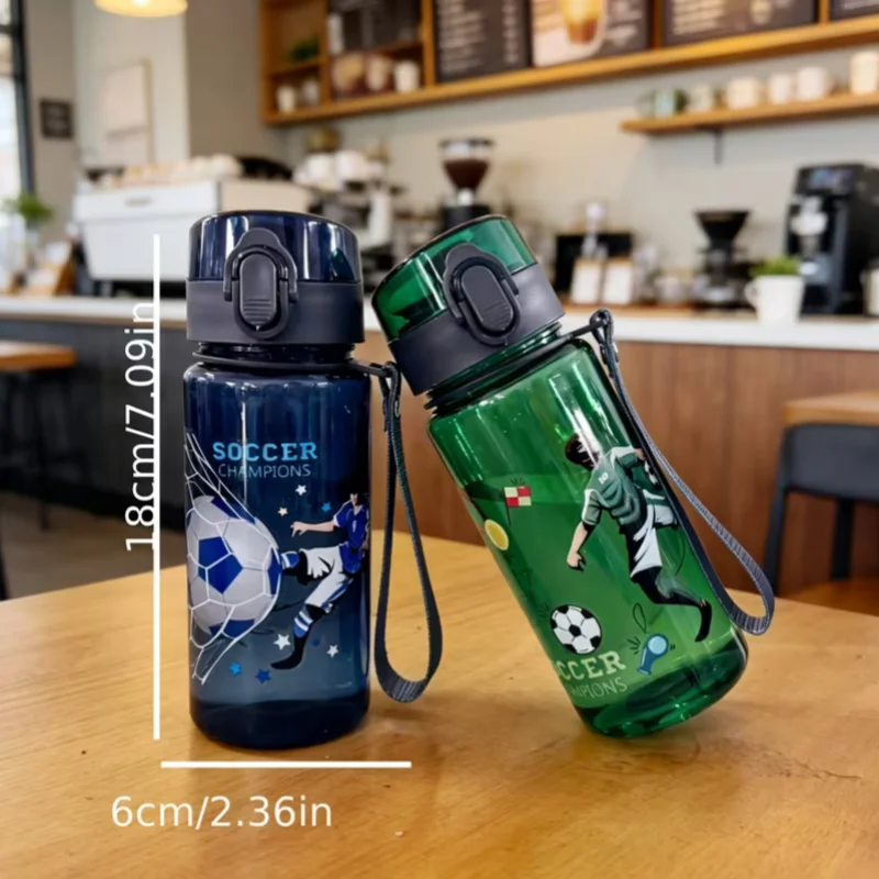 400ML Cute Water Bottle with Carrying Strap, Direct-Drink Cup with Pop-Up Lid and Handle, Leak-Proof Portable Water Bottle view 6