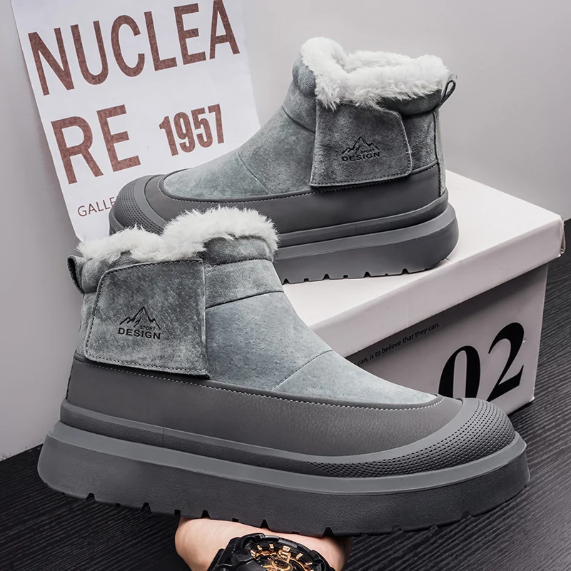 الشتاء أحذية الكاحل مريحة في الهواء الطلق أحذية المشي الرجال أحذية المشي لمسافات طويلة للنساء منصة أحذية الثلوج أفخم الدفء الرجال الأحذية #4