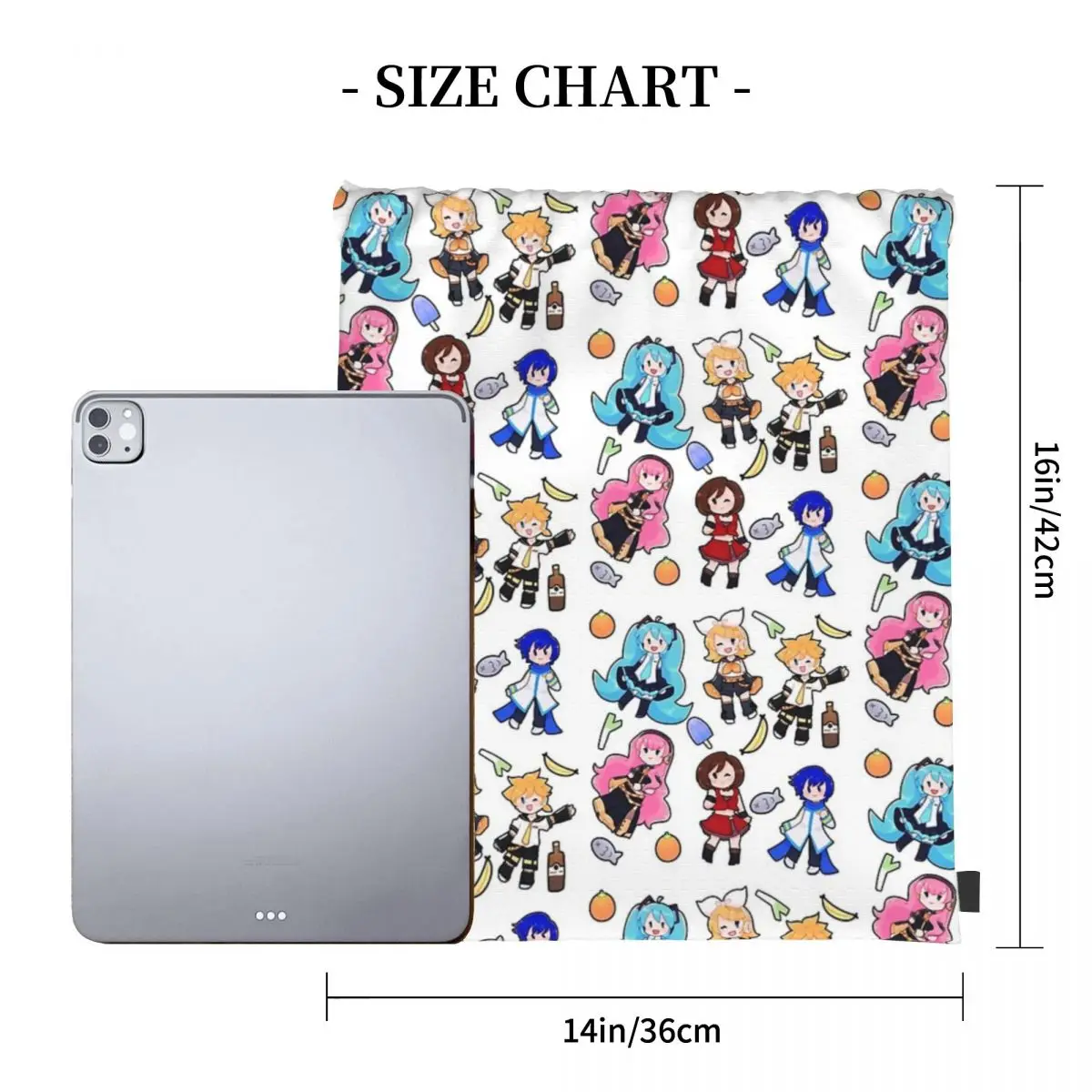 Vocaloid Chibi Chaos! Backpacks Portable Drawstring Bags Drawstring Bundle Pocket Sports Bag Book Bags For Travel Students