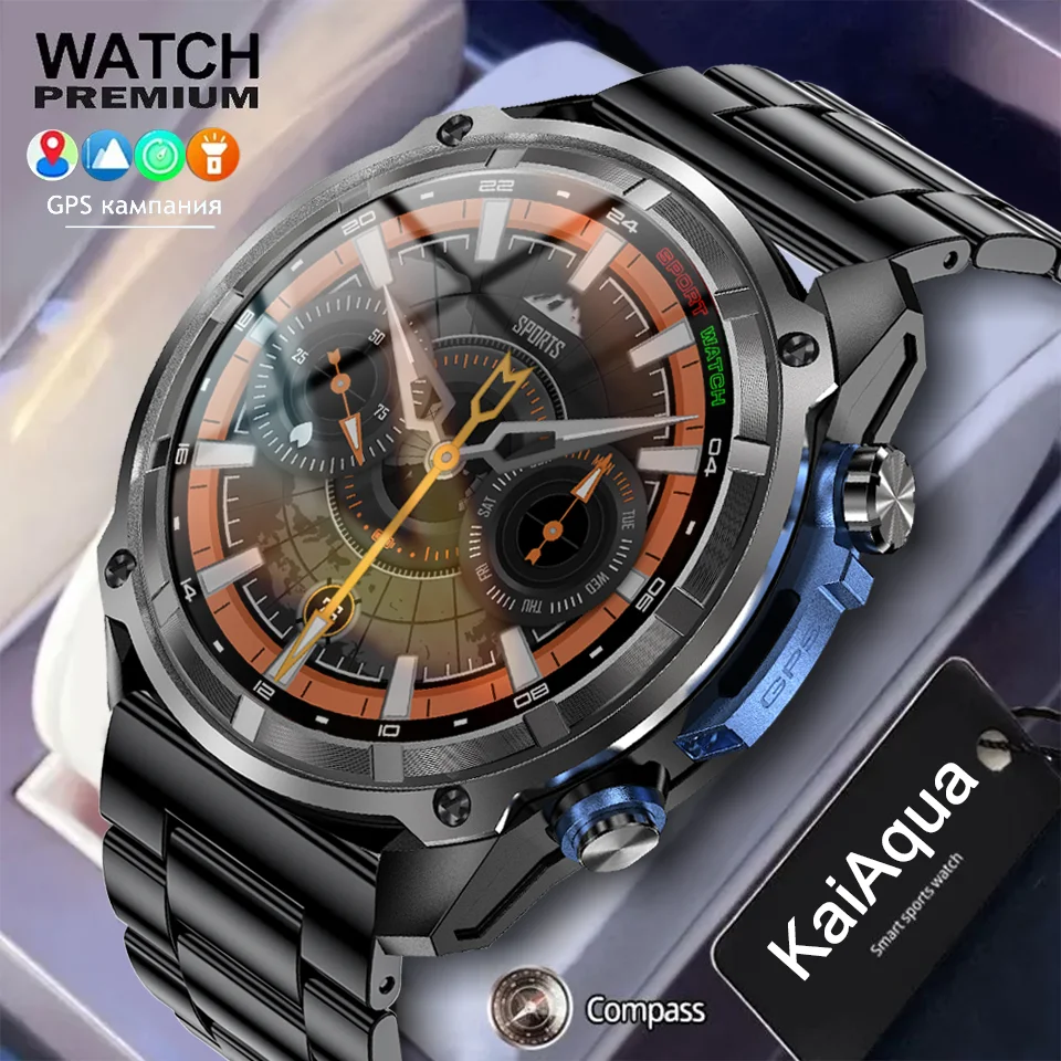 

Военные умные часы, 4 ГБ, встроенный GPS-компас, высотомер, барометрический 5 АТМ, IP69 К, водонепроницаемые, AMOLED, Bluetooth-вызов, SmartWatch, 2025 Новинка