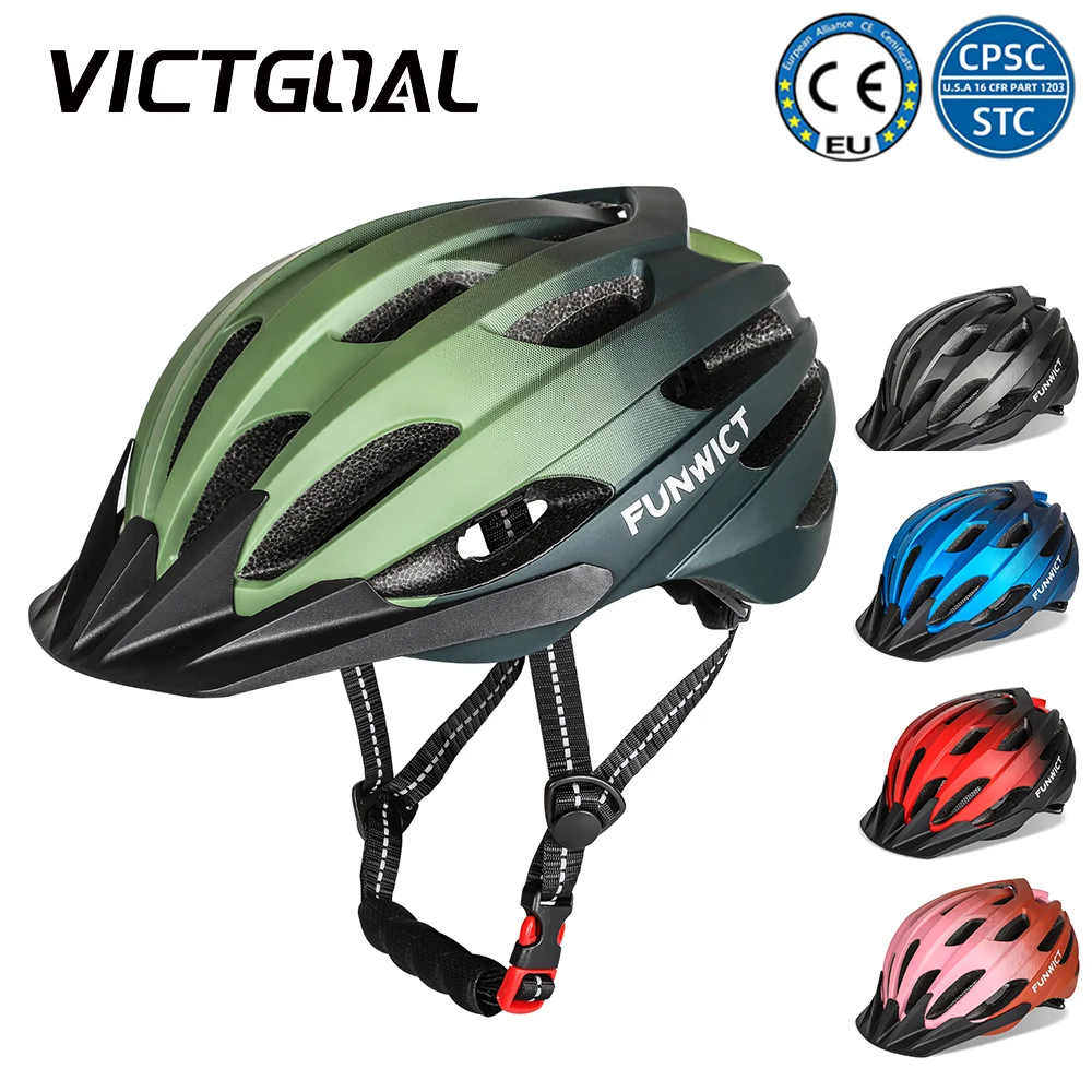 FUNWICT Cycling Helmet for Men Women Goggles Sun Visor Bicycle Safety Electric Scooter MTB Road Motorcycle Racing Bike Helmets