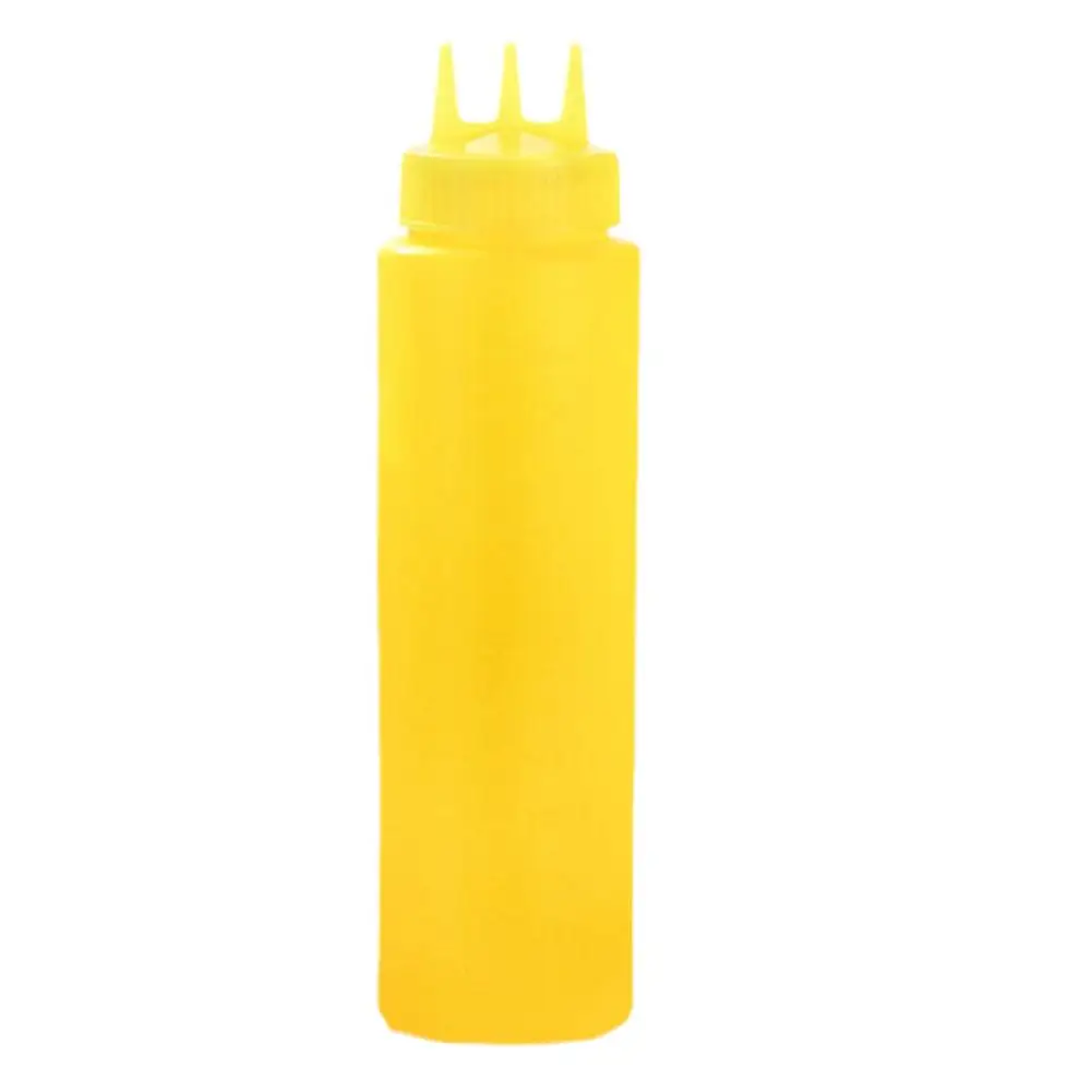 3 Holes Twist Cap Squeeze Bottle Food Grade Plastic Oil 12oz Tool Mayo Ketchup Bottle Squeeze Bottle Sauce Kitchen Mustard U8J4