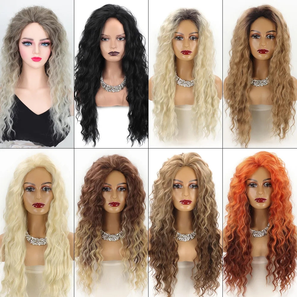 613 곱슬 금발 가발 긴 합성 헤어 가발 65CM/26인치 허니 블론드 긴 깊은 곱슬 웨이브 자연스러운 데일리 코스프레용