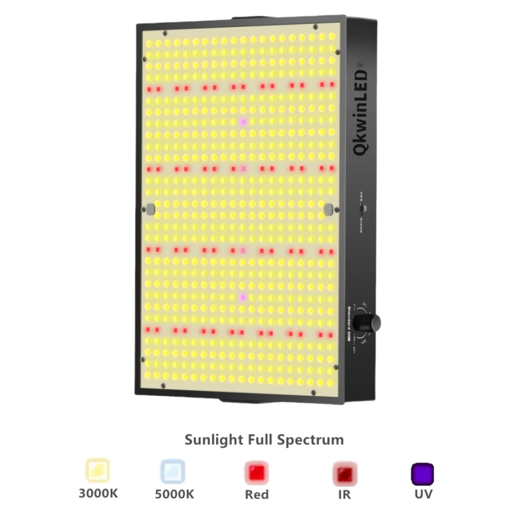 

Qkwin UPD 200W LED Grow Light Hydroponics lamps samsung Leds QBS built with 26DB fans full spectrum