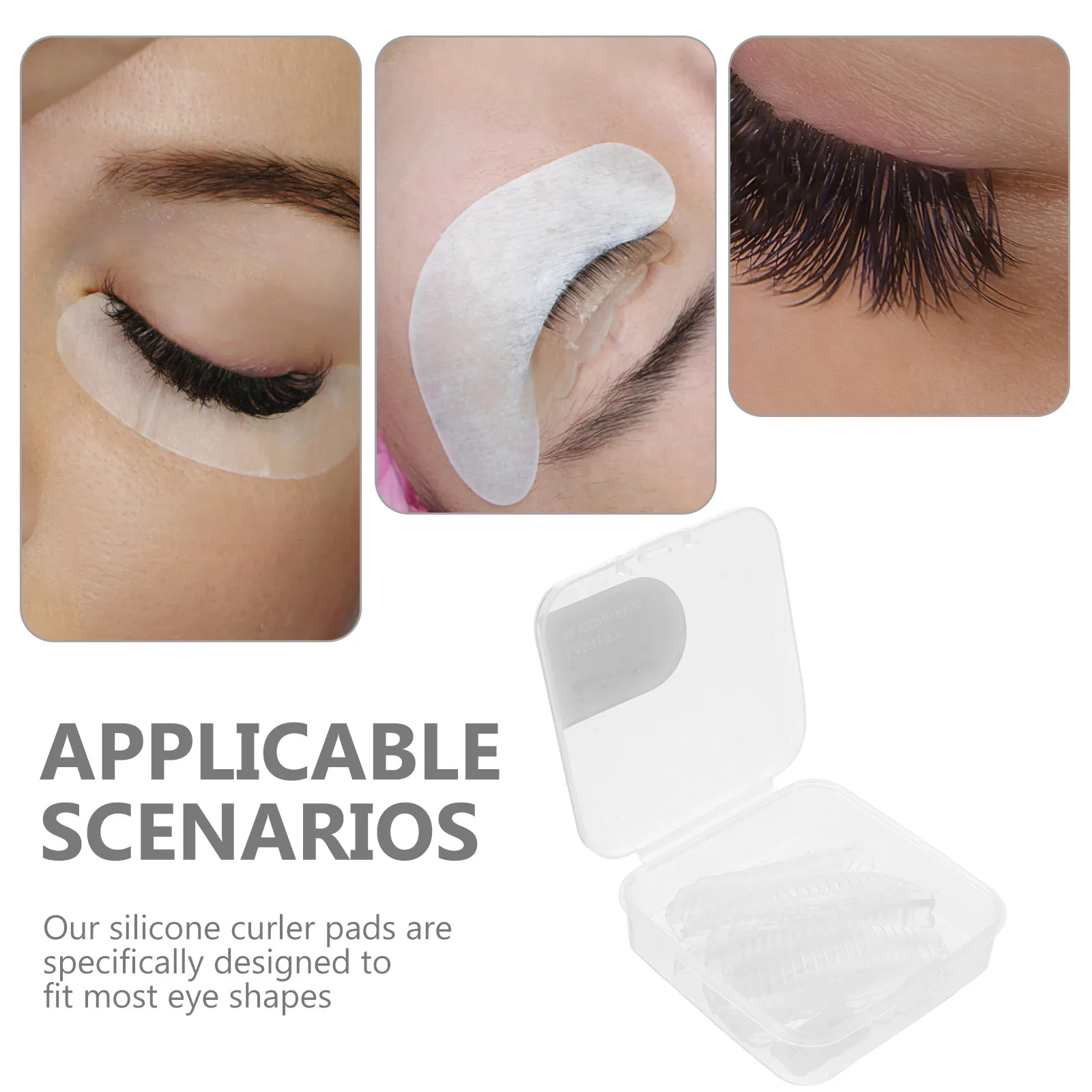 4Pairs Lash Lift Pads Silicone Eyelash Curler Pads Soft Reusable Lash Perm Shields Universal Fit for At Home Salon Tools