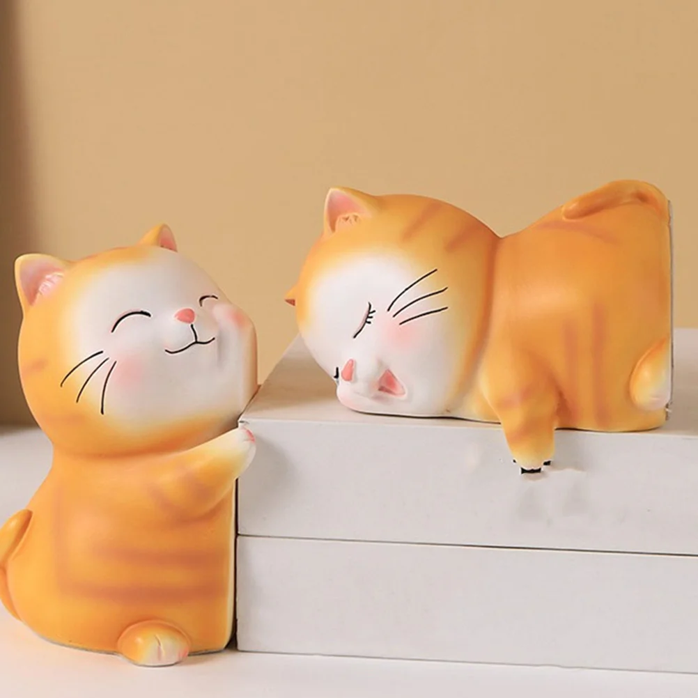 

Cat Bookend Desktop Office Non-skip Resin Thicken Adorable Modern Supplies Bookends Ornaments