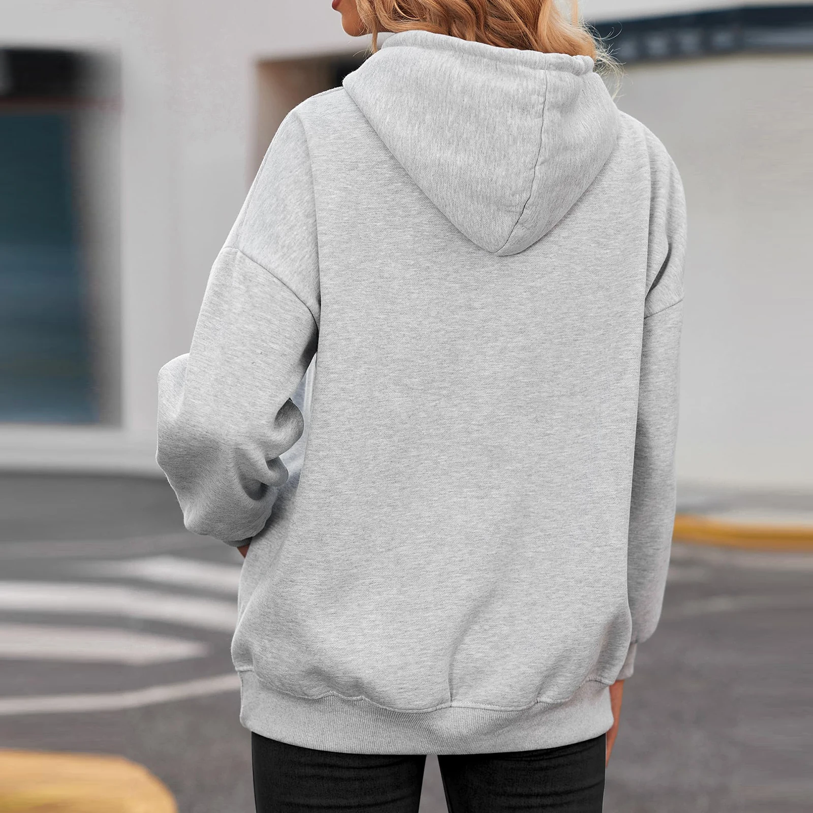 เสื้อฮู้ดแขนยาวแฟชั่นสีพื้นสำหรับผู้หญิงปี 2025 เสื้อผ้าฤดูหนาวสำหรับผู้หญิง เสื้อผู้หญิง เสื้อฮู้ดผู้หญิง