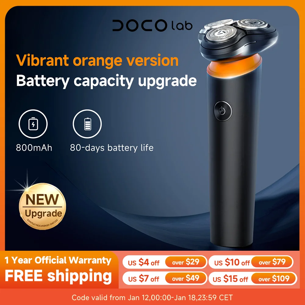 

DOCOLAB электрическая роторная бритва для мужчин, магнитное режущее лезвие, портативный триммер для бороды, тип C, перезаряжаемый