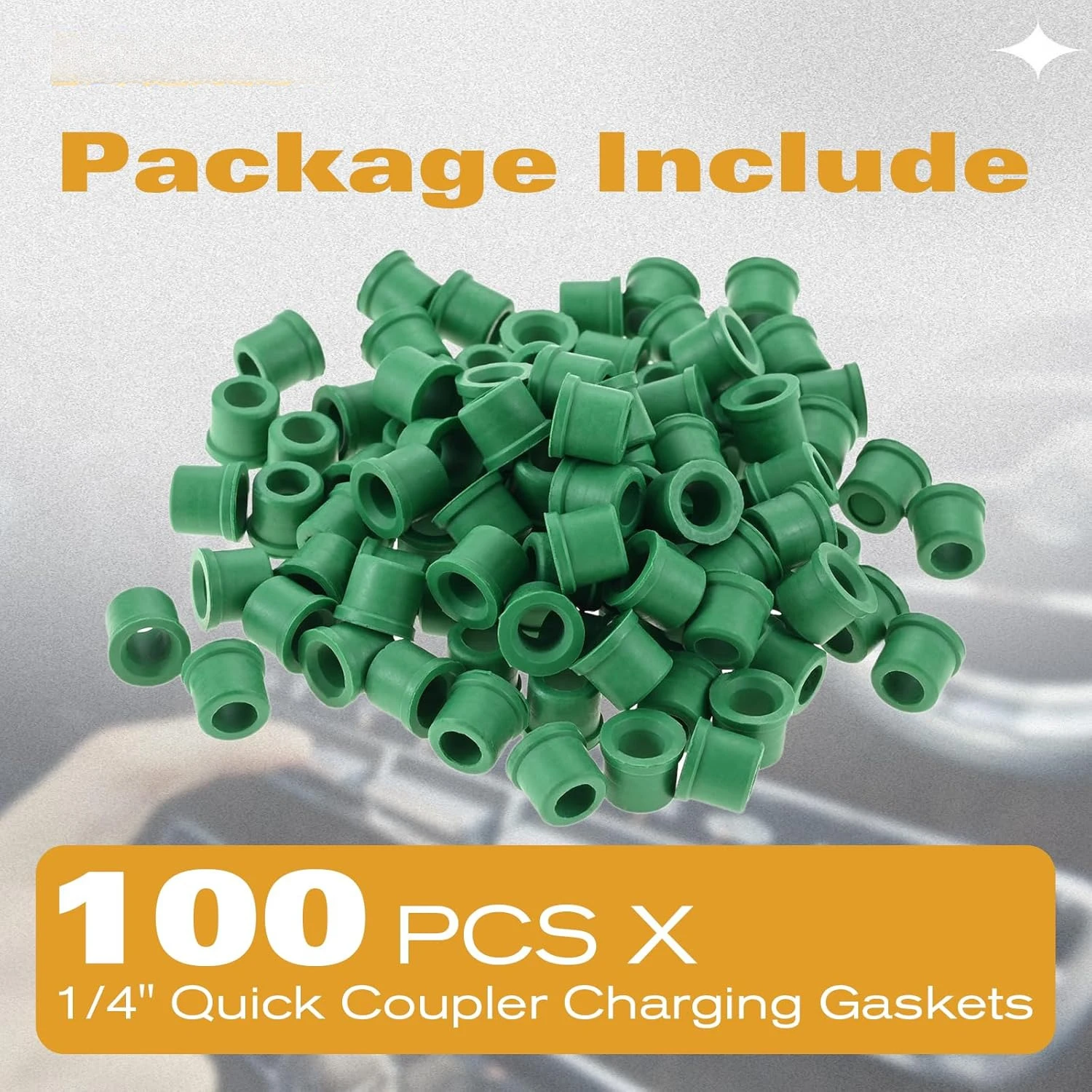 

100 x 1/4" Quick Coupler Charging Gaskets HVAC Hose Seals Gasket for Air Conditioning Refrigeration Charging Hose O-Ring R410A