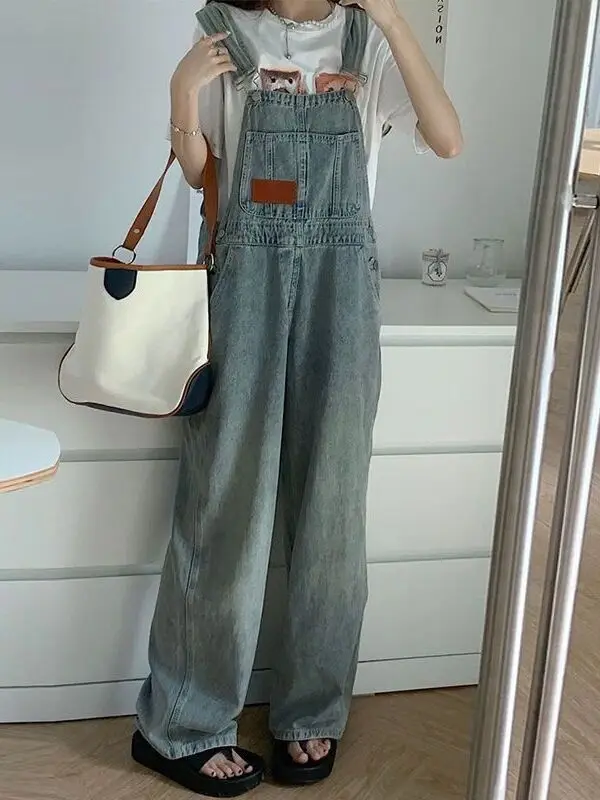 

Джинсовые комбинезоны для похудения для женщин, большие размеры, винтажные, весенне-осенние, новинка Faion Agel, модные, большие размеры, сестра