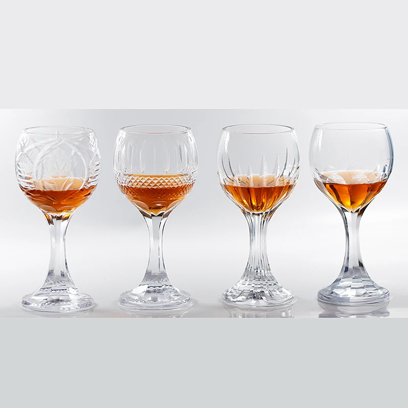 Luxury Hand Cut and Colored Wine Glasses Set Hock Glass Goblet Crystal Bar Service Table Dining Decoration in Gift Box