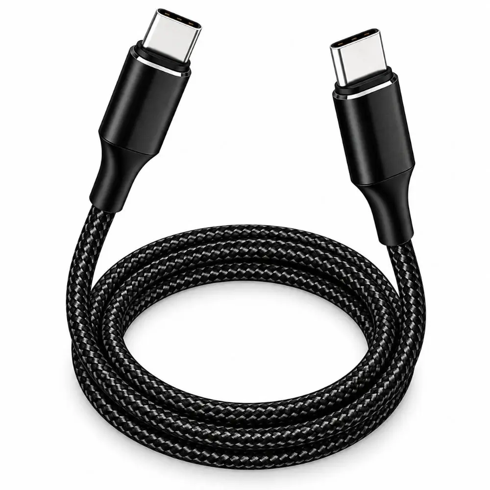 100W PD USB-C Charging Cable 480Mbps E-Marker Chip PD Fast Charge Lead 5A Nylon Braided Type-C Data Cord Laptop Phone Charging