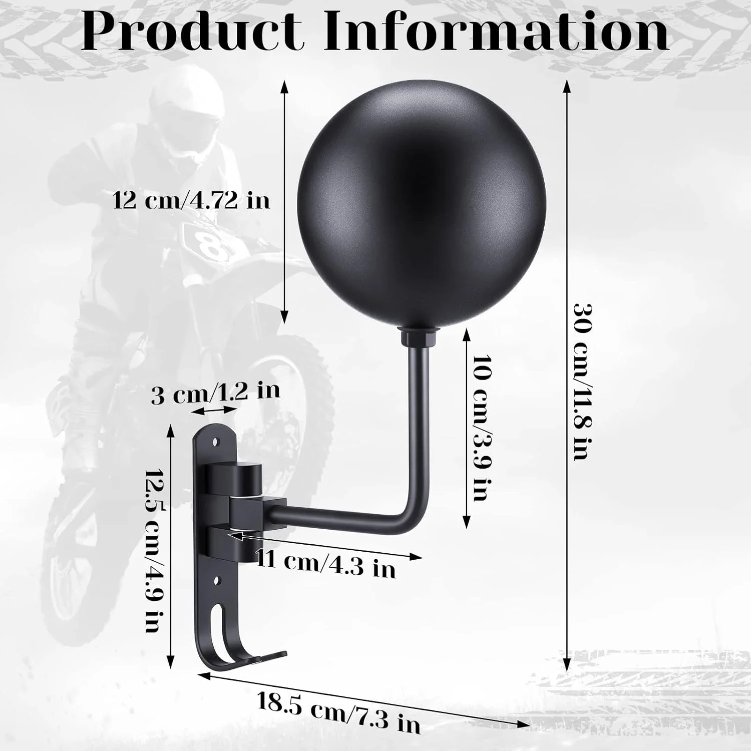Motorcycle Helmet Rack Wall Mount Helmet Holder 180° Rotation Helmet Hanger With Hooks For Coats Caps Bike Baseball Rugby Helmet