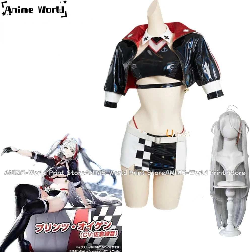 Anime Prinz Eugen Cosplay Costume Racing Outfits Halloween Carnival Suit Wig For Women Girls Sexy Clothes