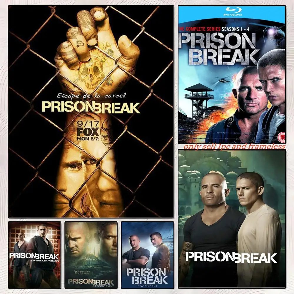 Crime Thriller TV Series Prison Break-B Poster Self-adhesive Painting with prints Home bedroom living room decoration