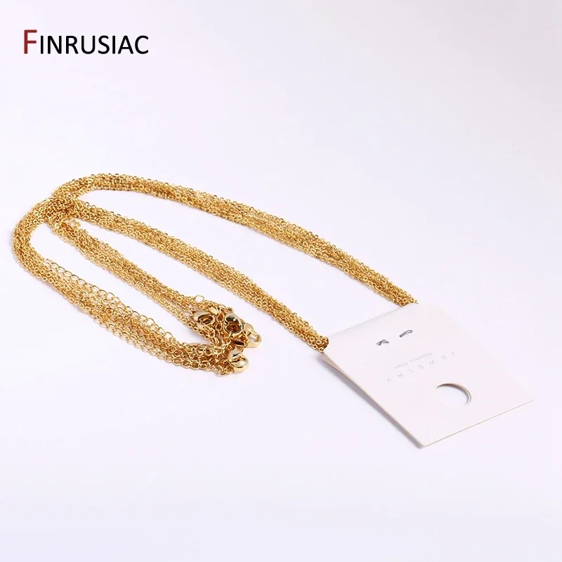 14K/18K Gold Plated Brass 46.5cm Length 1.3mm Chain For Necklace Making DIY Jewelry Making Chain Accessories Wholesale