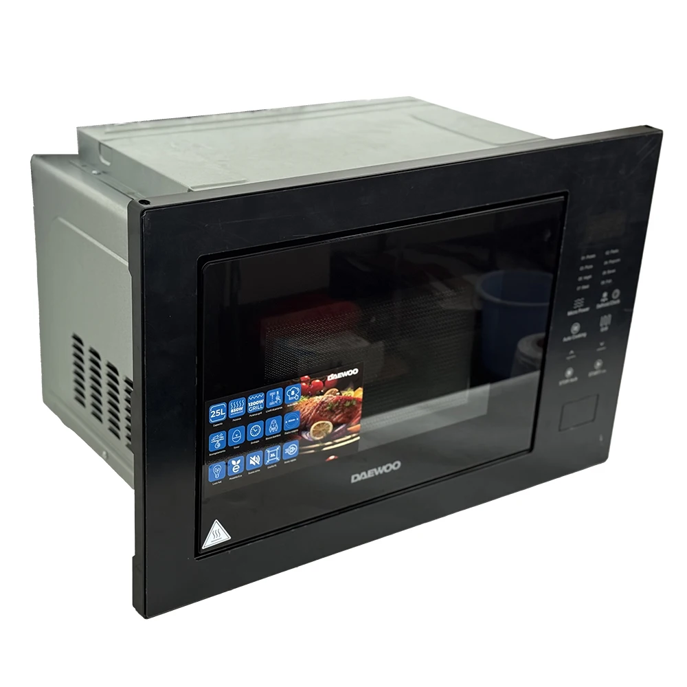 25L Multifunction Touch Glass Microwave Oven In-Built Installation for Kitchen Households Hotels RV 220V Electric True Grilling