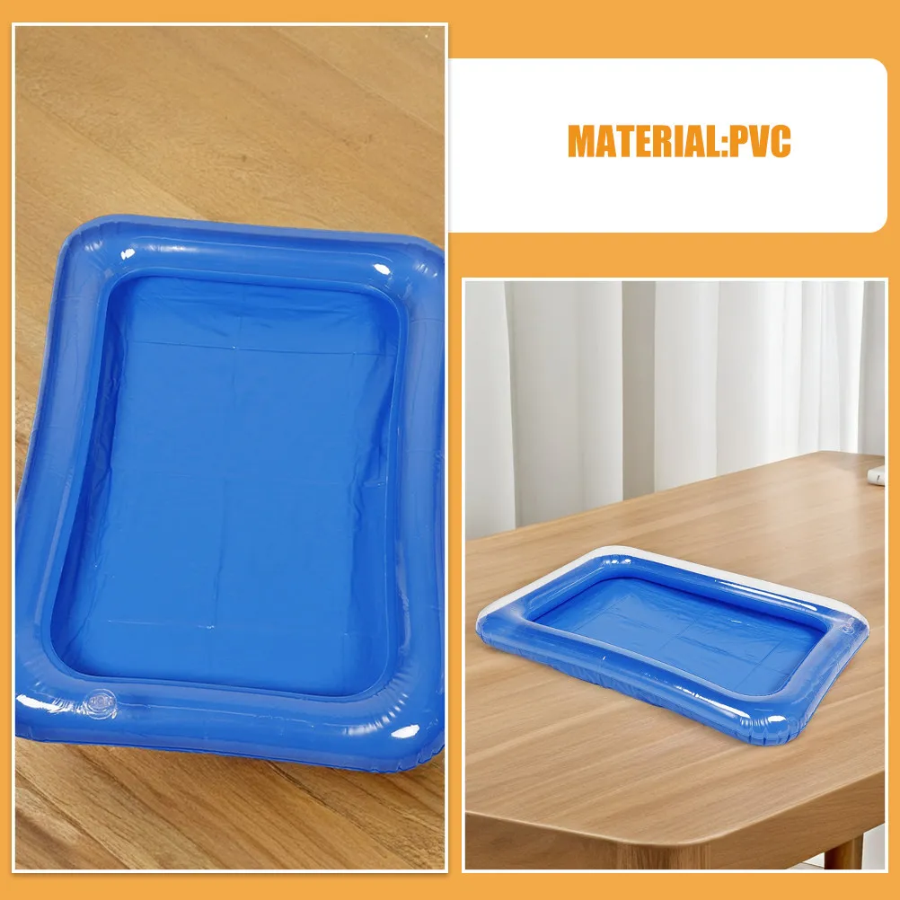 2Pcs Inflatable Pool Summer Portable Dollhouse Accessories Indoor Outdoor Sand Water Table Kids Beach Set Water Board for Kids