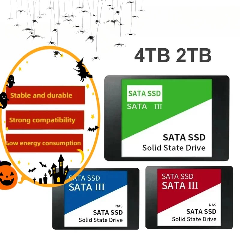 Nouveau disque SSD SATA de 4 To, disque dur SATA 3 de 2,5 pouces, 2 To, 1 To, disque dur haute vitesse, lecteur SSD intégré pour ordinateur portable