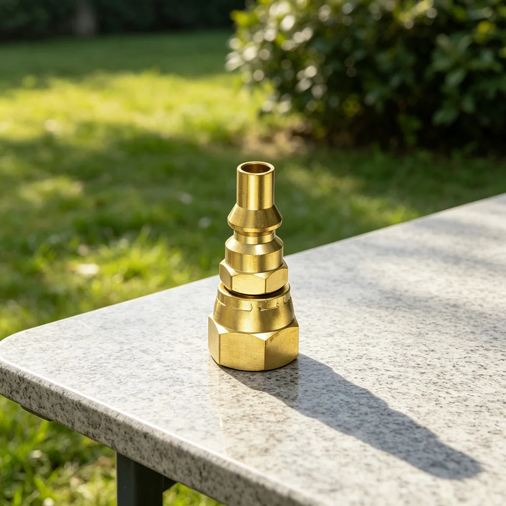 RV Propane Quick Connect 1/4 inch Male to 3/8 inch Female for flare Fitting for barbecue Grills and Portable Cooking Units
