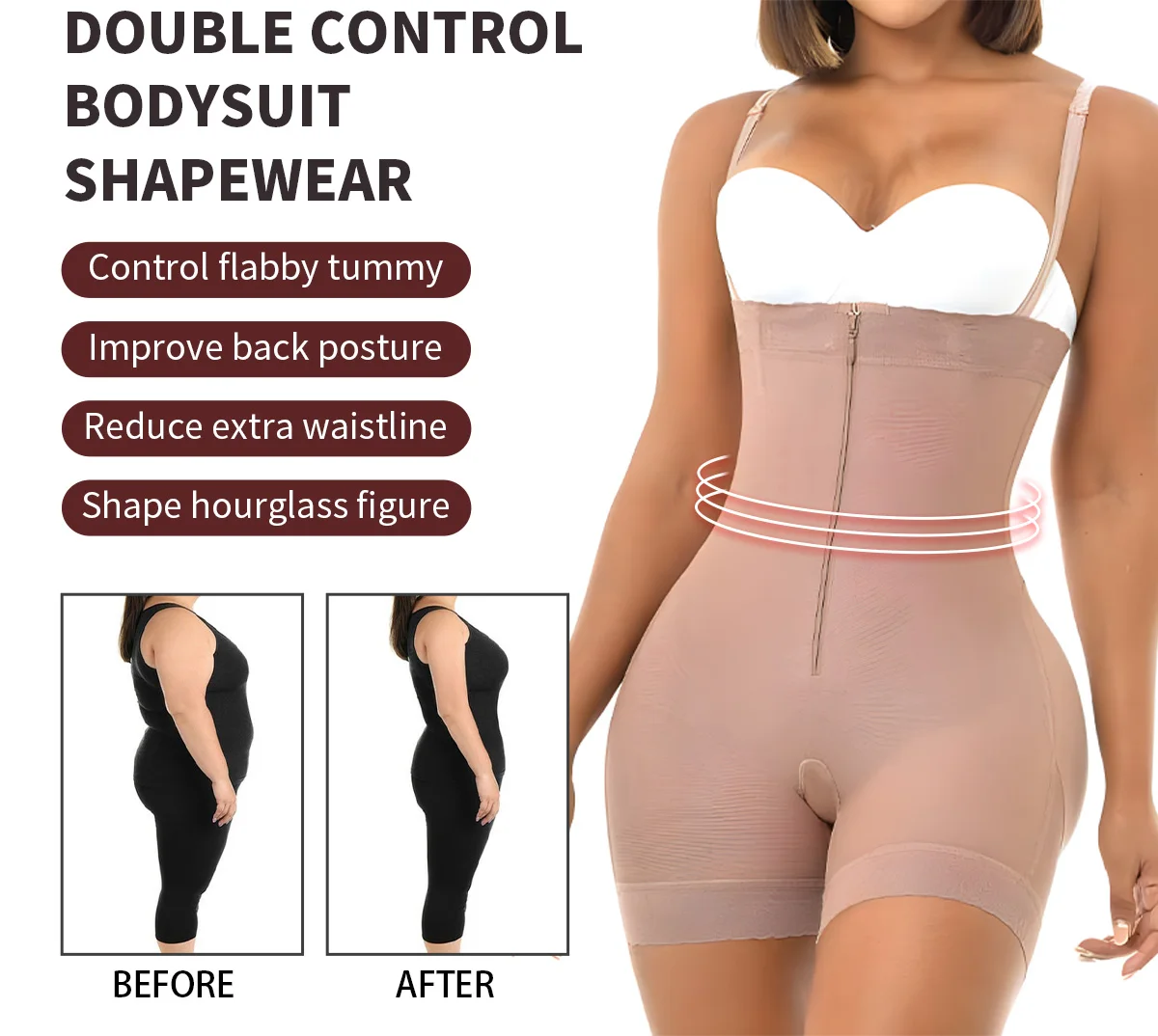 Fajas Colombianas Detachable Straps Girdle Full Body Shaper Slimming Bodysuit Postpartum Stage 3 Push Up Butt Lifter Shapewear