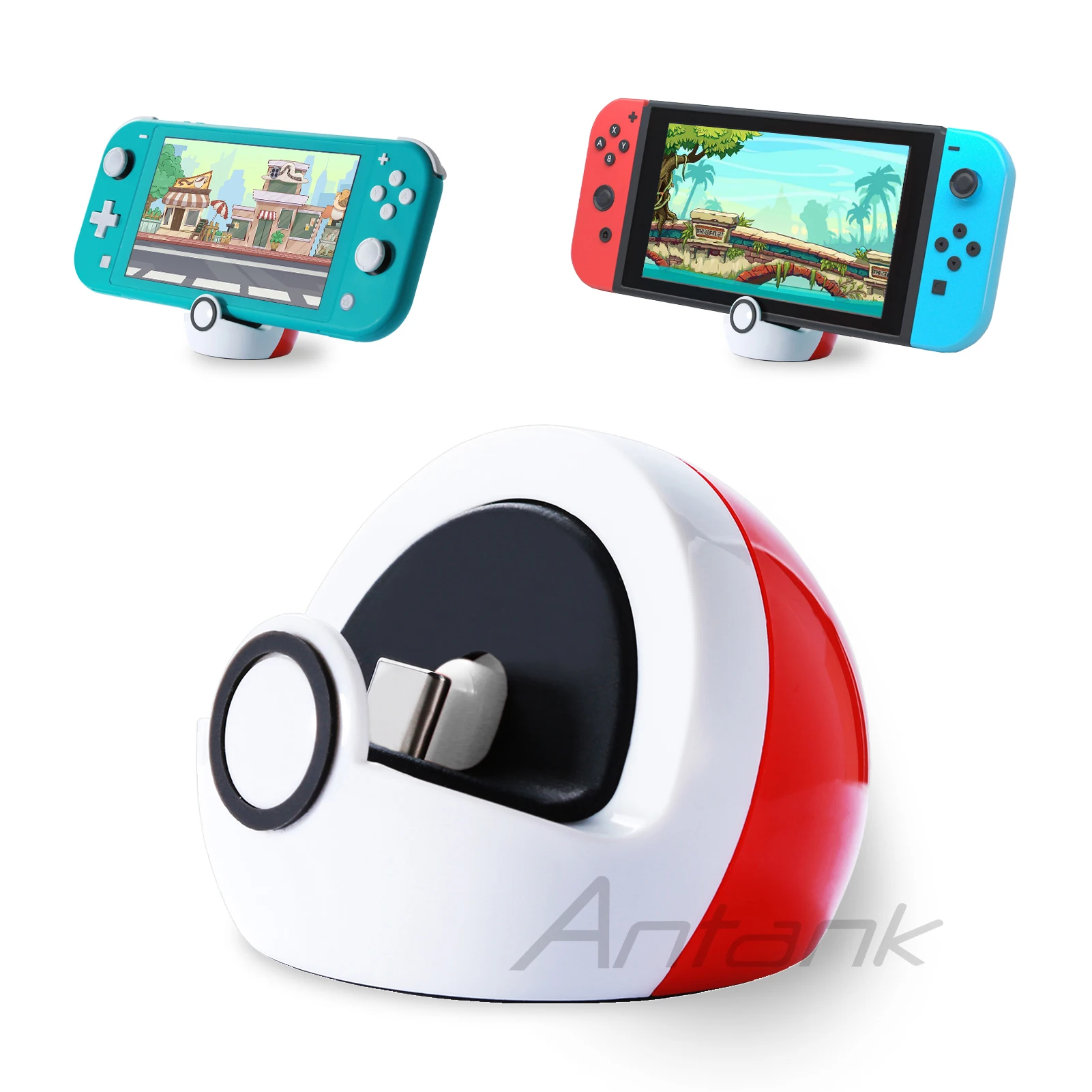 Antank Portable Charging Bracket For Nintendo Switch/Switch Lite/Switch OLED, Cute Switch Base, With USB-C port for Switch Game