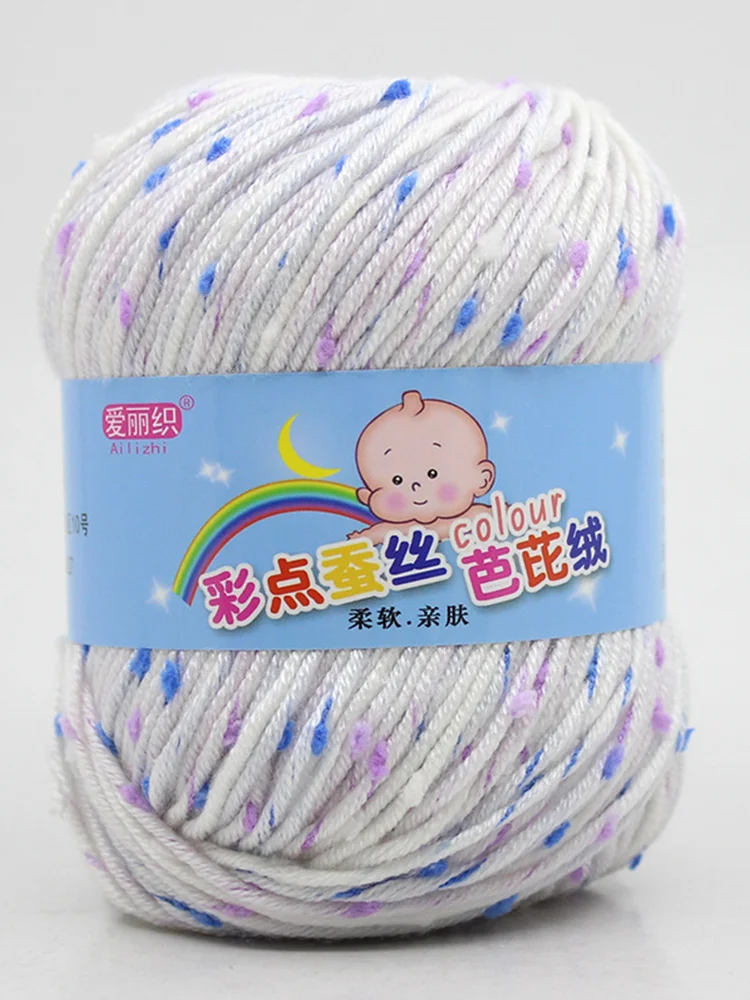 Fil de laine peigné moelleux, coloré, teint écologique, couture, fil de cachemire en coton pour bébé, pour tricot à la main, Crochet, livraison directe