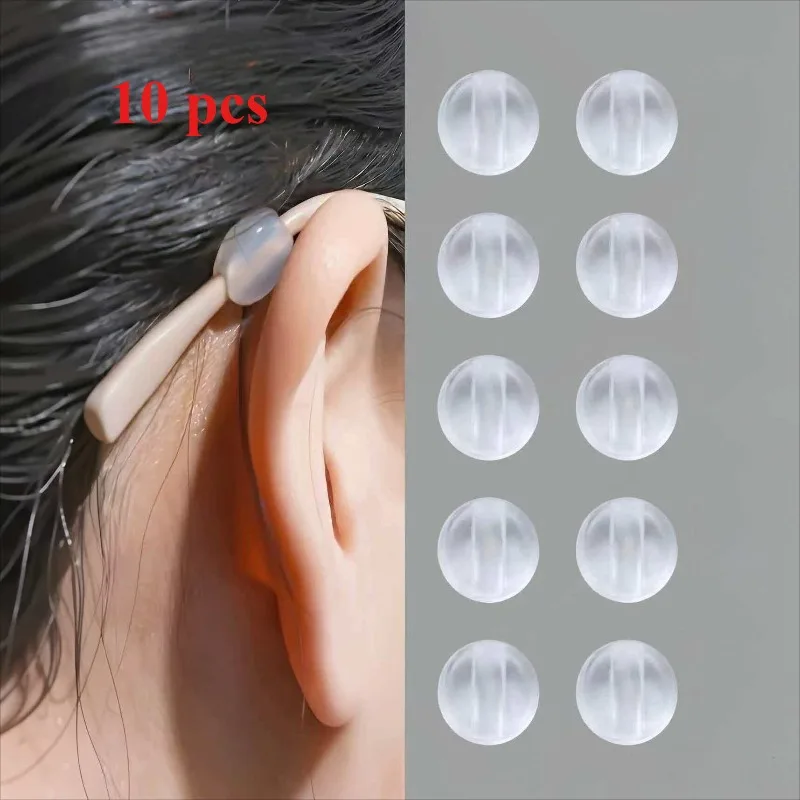 10Pcs Anti Slip Glasses Nose Pads & Ear Hooks, Soft Eyeglass Ear Grips, Prevent Slipping for Sports, Running & Daily Use