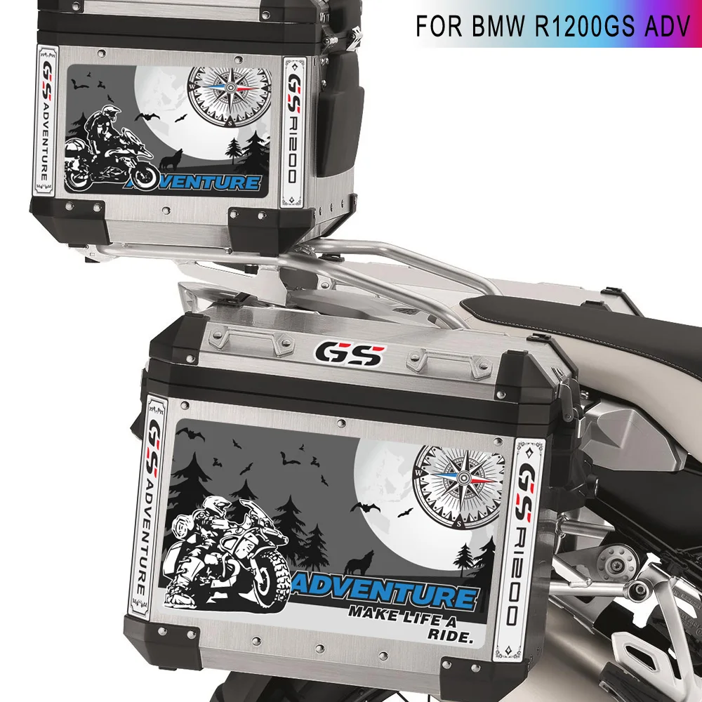 Moto Tail Top Side Box custodie StickersTrunk bagagli protezione decorativa in alluminio per BMW R1200GS R 1200 GS GSA Adventure