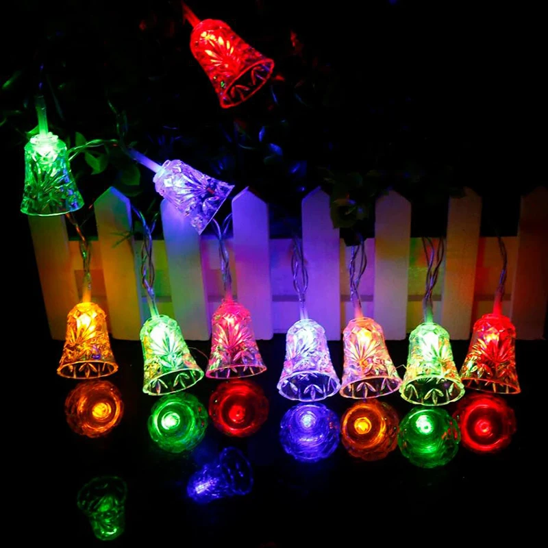 

Led Christmas Lights Mini Bells Garland 3m 6m Fairy String Lights Battery Operated Christmas Party Tree Decoration For Home